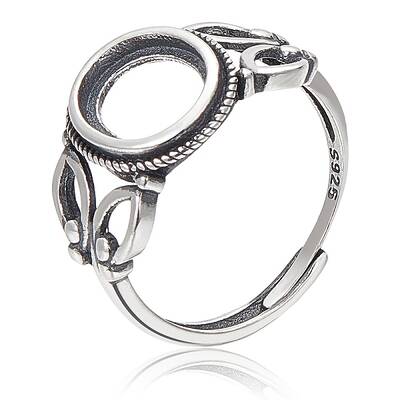 1Pc 925 Sterling Silver Adjustable Ring Findings