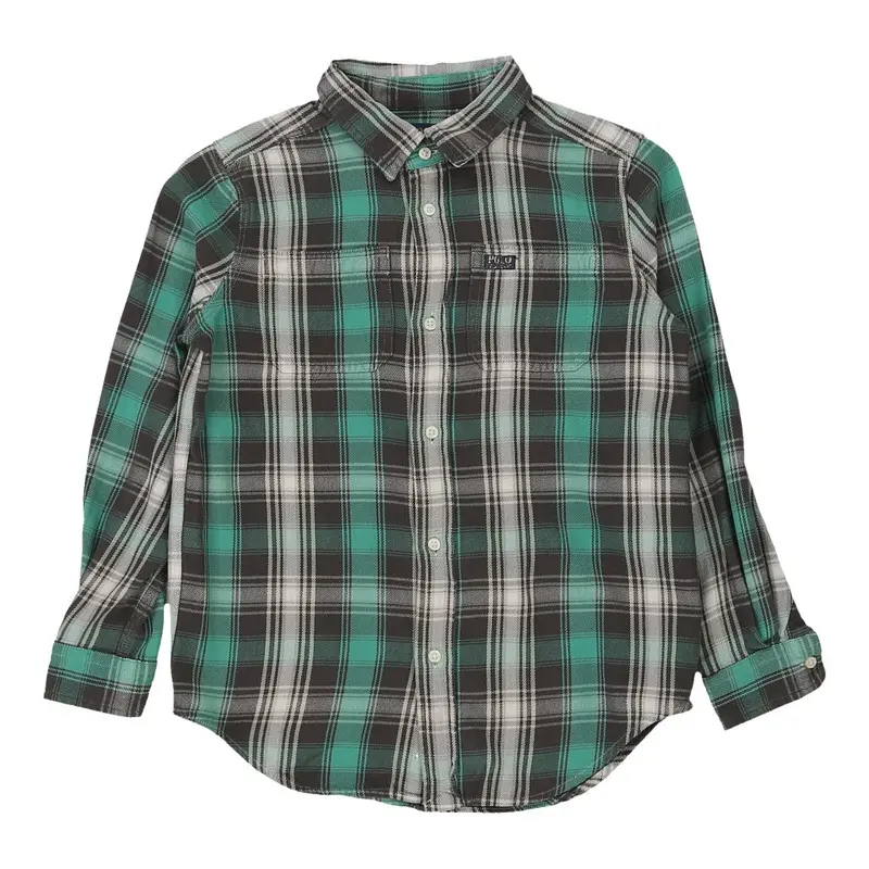 Age 6 Ralph Lauren Checked Shirt - Small Green Cotton