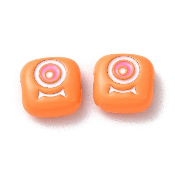 Spray Painted Alloy Enamel Beads
