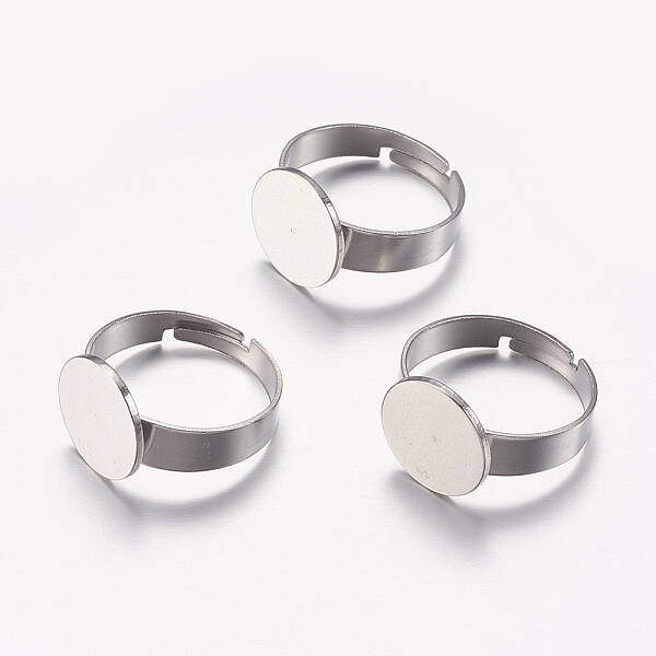 Tarnish Resistant Adjustable 304 Stainless Steel Finger Rings Components