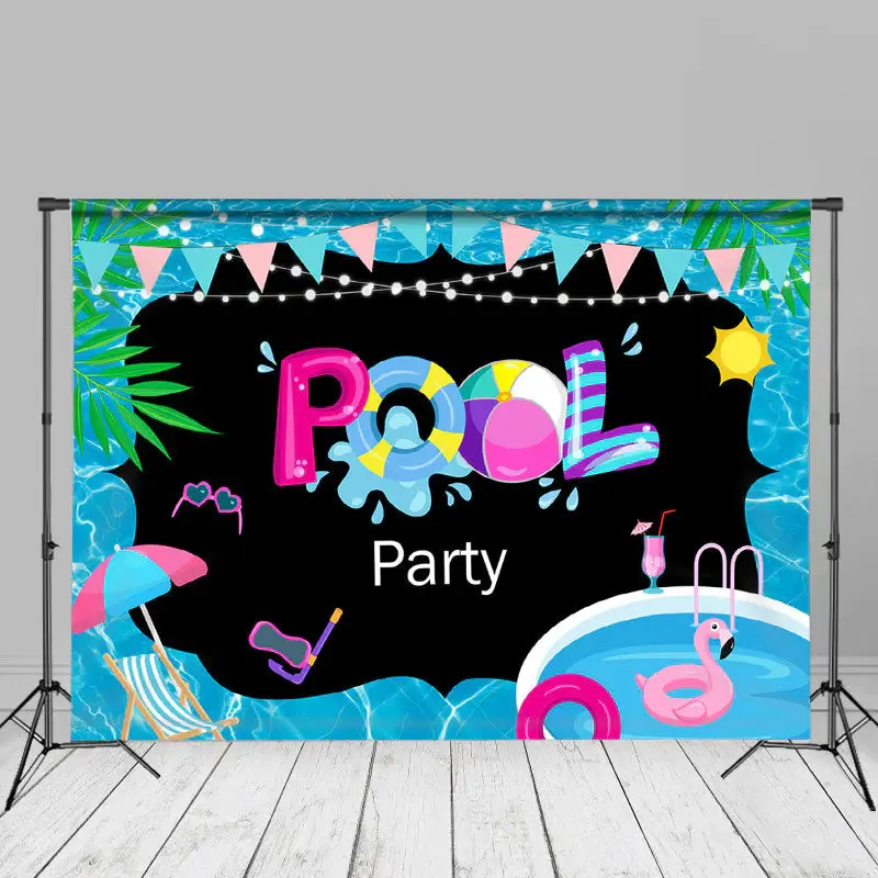 Color Flag Light Pool Ring Summer Backdrop For Party - Aperturee