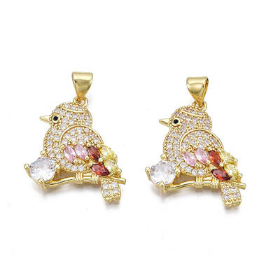 Brass Micro Pave \nCubic Zirconia Pendants