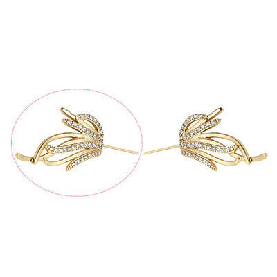 Brass Micro Pave Clear Cubic Zirconia Fishtail Head Pins