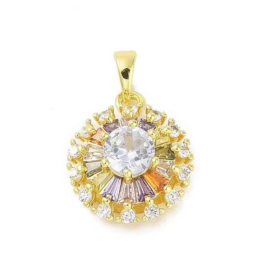 Brass Micro Pave Cubic Zirconia Pendants
