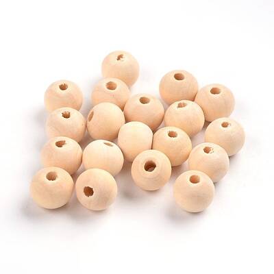 Unfinished Natural Wood Beads Spacer Craft Beads for DIY Macrame Rosary Jewelry