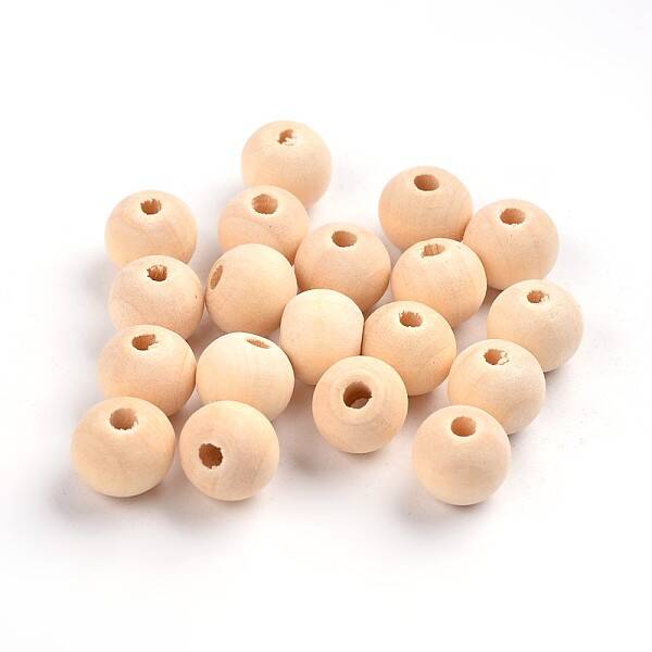 Unfinished Natural Wood Beads Spacer Craft Beads for DIY Macrame Rosary Jewelry
