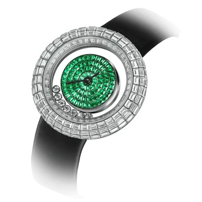TSAR BOMBA Luxury Women's Watch | Black Green | Nucleus Femme 01 | Full Diamond Pave Floating Crystal Dial | Elegant Round Je...