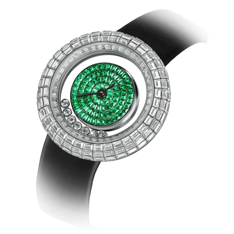 TSAR BOMBA Luxury Women's Watch | Black Green | Nucleus Femme 01 | Full Diamond Pave Floating Crystal Dial | Elegant Round Je...