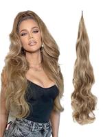 32 Inch Blonde Long Wavy Ponytail Extension, Synthetic Hair Extensions for Women, Flexible Wrap Around Ponytail Wavy Ponytail...