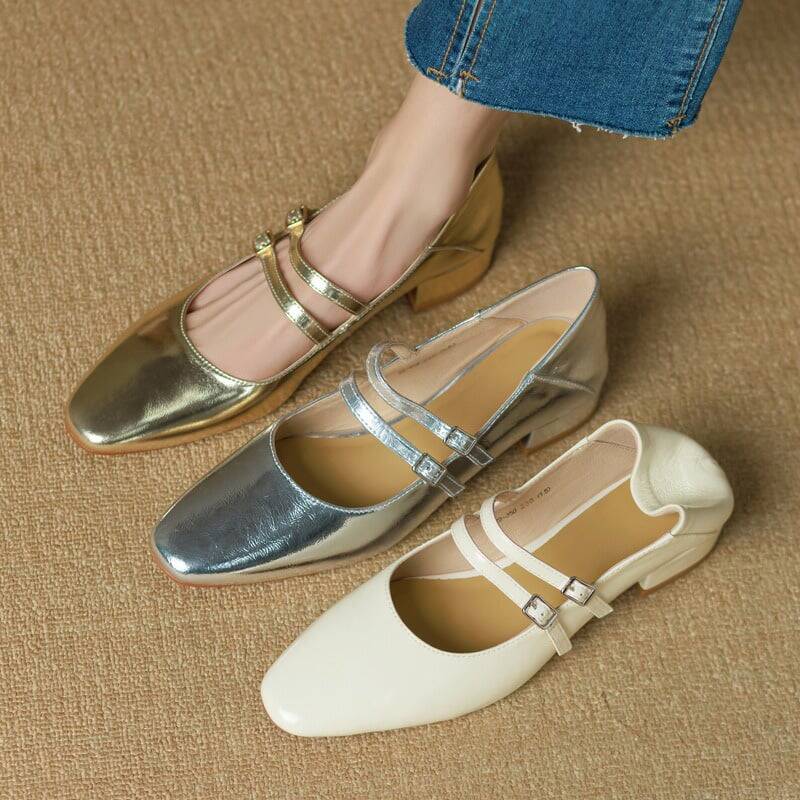 CHIKO Arantxa Square Toe Block Heels Mary Jane Shoes