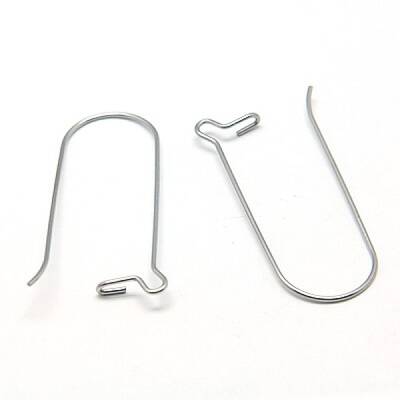 Tarnish Resistant 316 Stainless Steel Hoop Earrings Findings Kidney Ear Wires