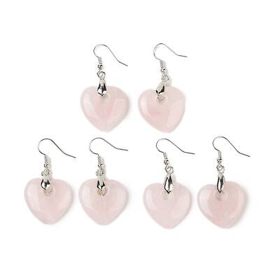 Natutal Rose Quartz  Dangle Earrings