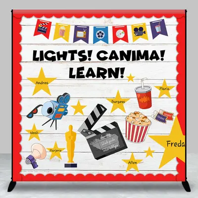 Lights Canima Learn Custom Back To School Backdrop