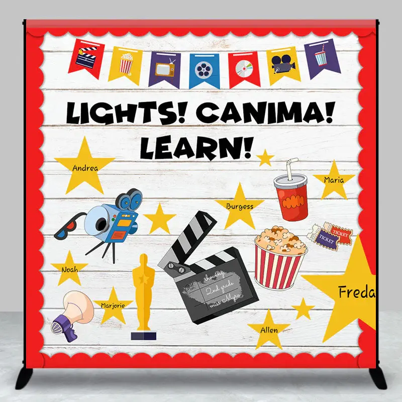 Lights Canima Learn Custom Back To School Backdrop