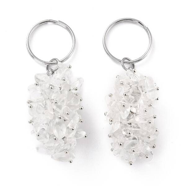Natural Quartz Crystal Keychain