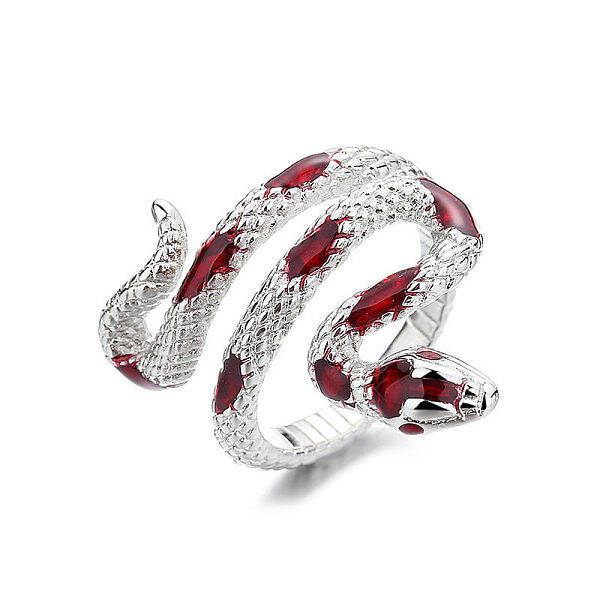 Alloy Enamel Snake Wrap Cuff Rings