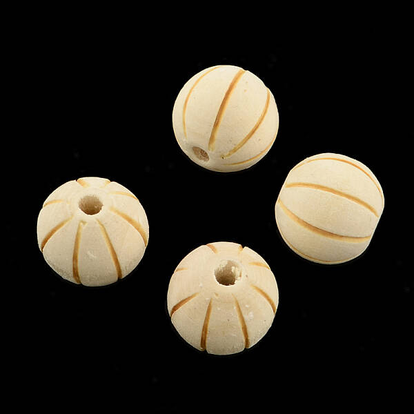 Undyed Natural Wood Round Beads