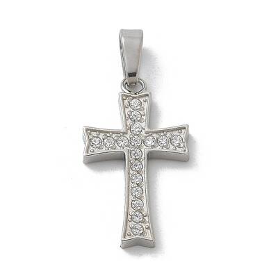 Ion Plating(IP) 304 Stainless Steel Micro Pave Cubic Zirconia Pendants