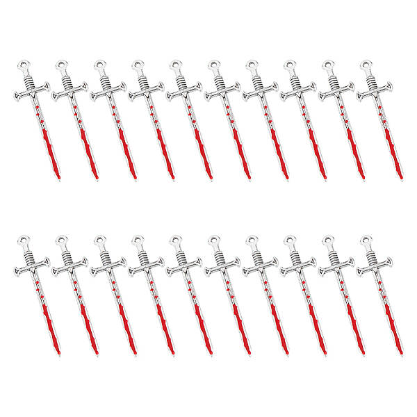20Pcs Halloween Alloy Enamel Pendants