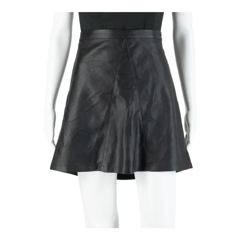 CHICOREE Faux Leather Womens Straight Skirt Black Short S