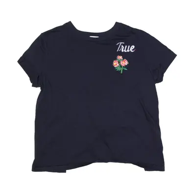 SANDRO PARIS True Flower Tie Back T-Shirt Blue Short Sleeve Womens S