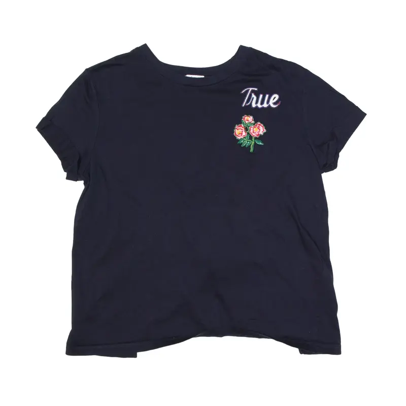 SANDRO PARIS True Flower Tie Back T-Shirt Blue Short Sleeve Womens S