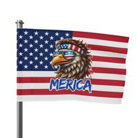 Funny American Flag Bald Eagle MERICA 3x5 wall decor banner gift husband garage man cave hunting Flag Ornaments large big Slo...