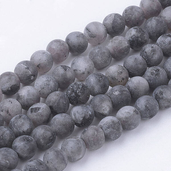 Natural Black Larvikite Bead Strands