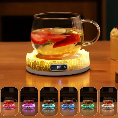 Coffee Mug Warmer, Smart Constant Warm Coasters with 4 Temperature Settings & 7 Colors Changing, Coffee Cup Heater, Suitable...