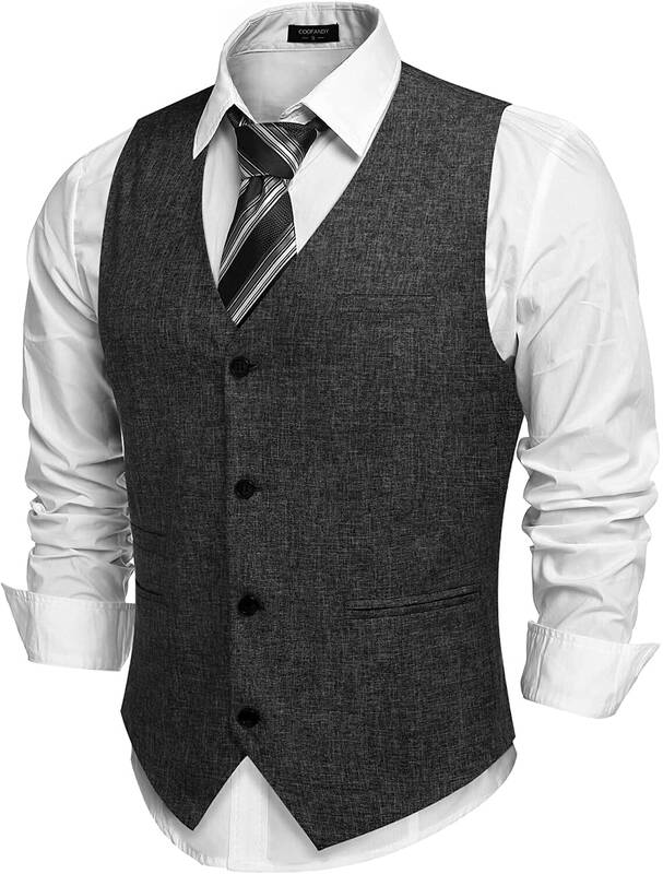 Waistcoat Business Vests (US Only), Black / S