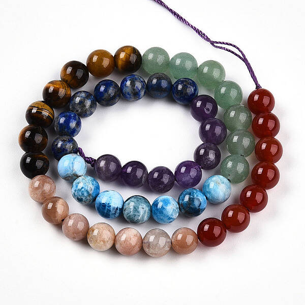 Natural Seven Chakra Stone Beads Strands