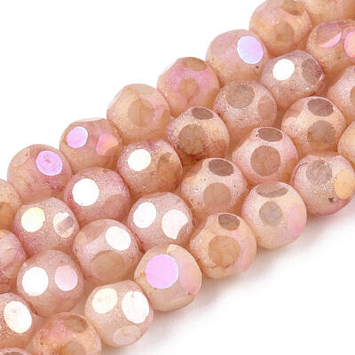 Opaque Frosted Glass Beads Strands