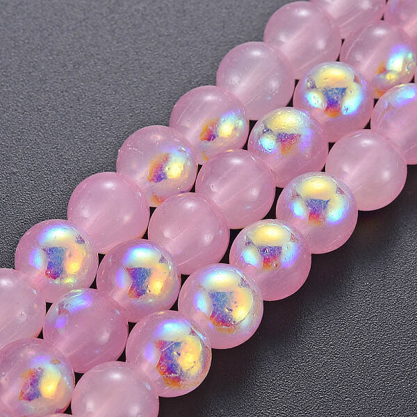 Spray Painted Glass Beads Strands
