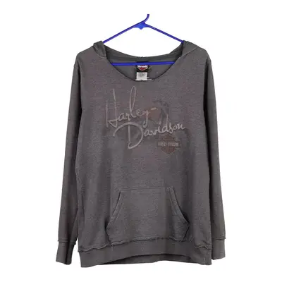 Niagara Falls, Canada Harley Davidson Hoodie - Large Grey Cotton Blend