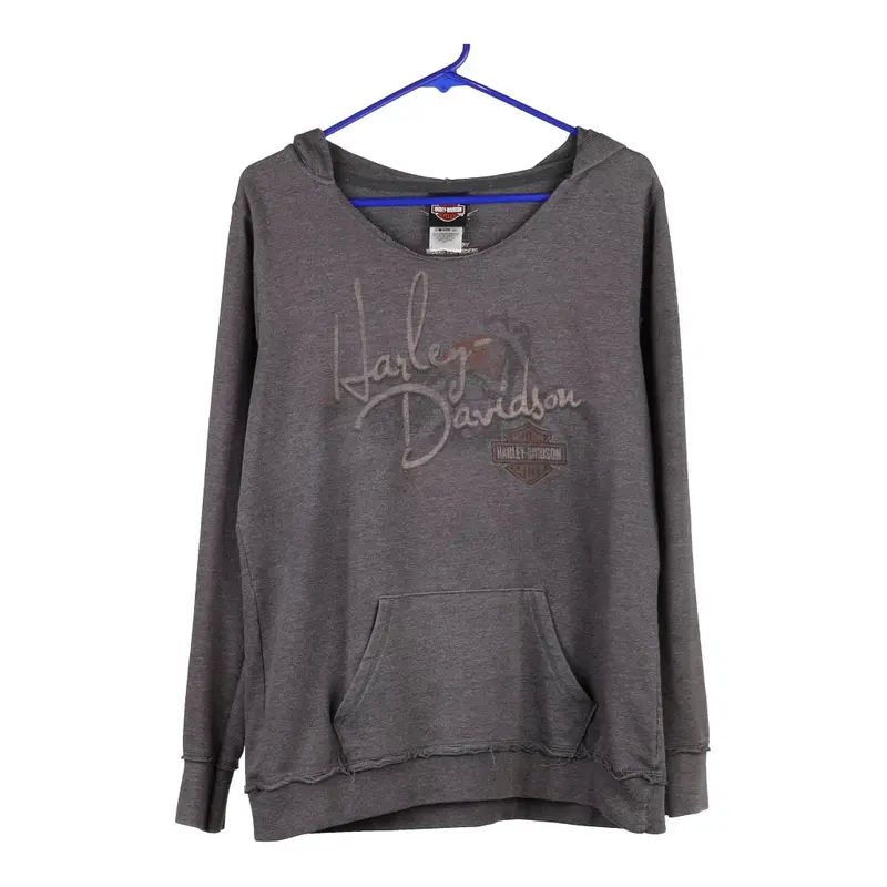 Niagara Falls, Canada Harley Davidson Hoodie - Large Grey Cotton Blend