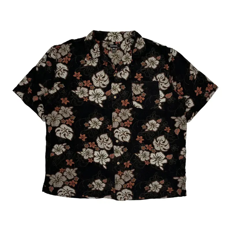 George Hawaiian Shirt - XL Black Viscose