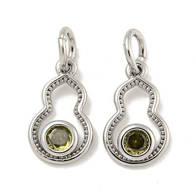 Brass Micro Pave Cubic Zirconia Pendants