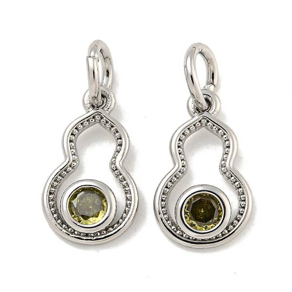 Brass Micro Pave Cubic Zirconia Pendants