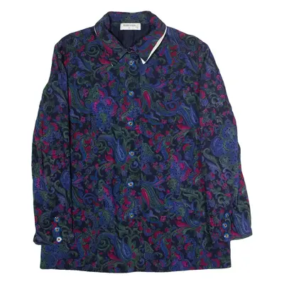 MARKWALD Womens Blazer Jacket Blue Wool 90s Floral UK 16