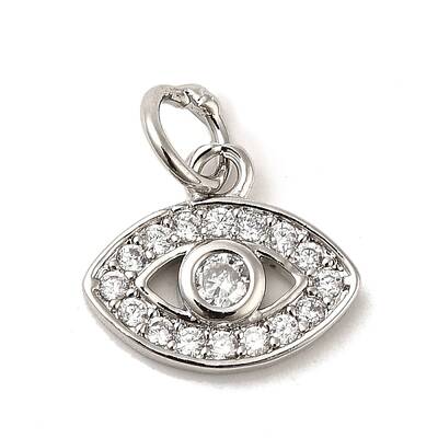 CZ Brass Micro Pave Cubic Zirconia Evil Eye Charms