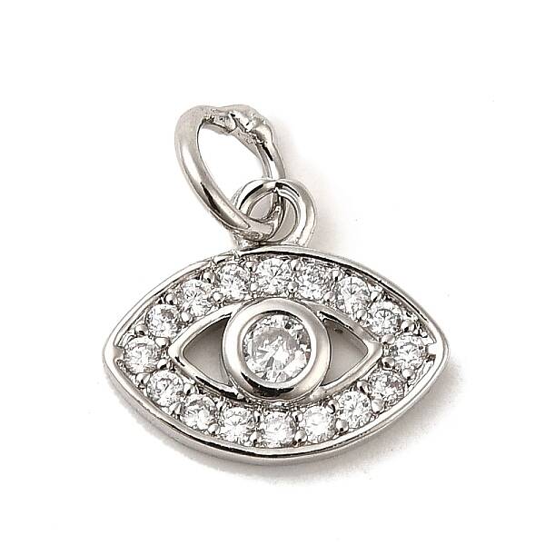 CZ Brass Micro Pave Cubic Zirconia Evil Eye Charms