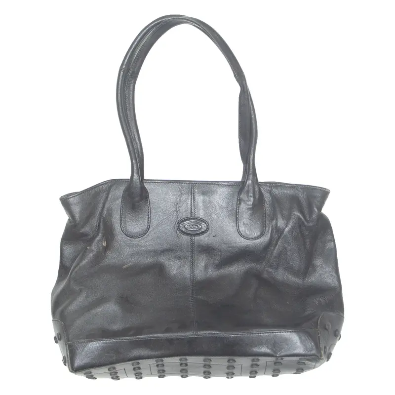 TODS Womens Shoulder Bag Black Leather
