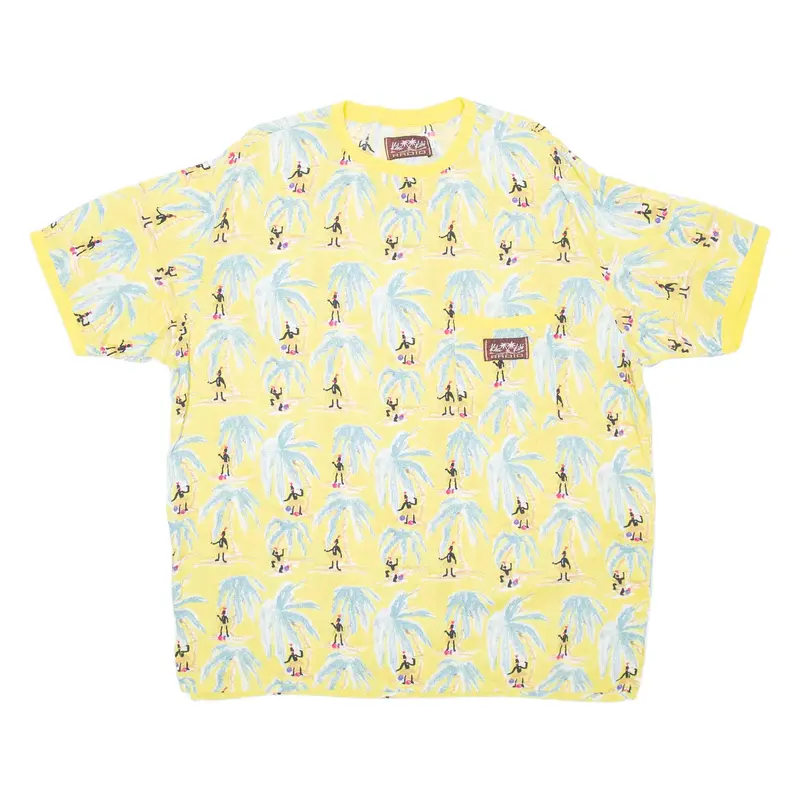 RADIO Womens Printed Top Yellow Crazy Pattern M