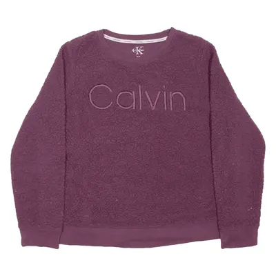 CALVIN KLEIN Teddy Jumper Maroon Womens M