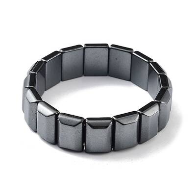 Non-Magnetic Synthetic Hematite Beaded Stretch Bracelets