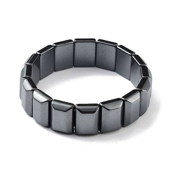 Non-Magnetic Synthetic Hematite Beaded Stretch Bracelets
