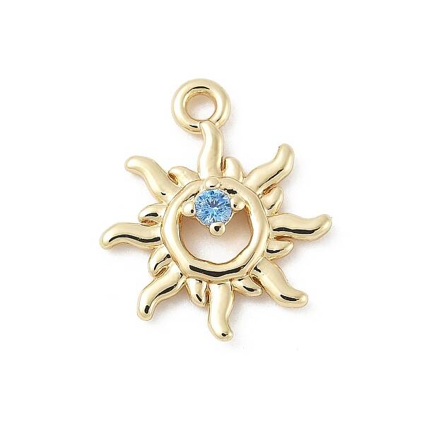Brass Micro Pave Cubic Zirconia Charms