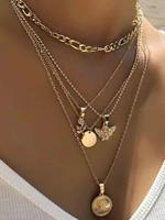 Women's Elegant Layer Necklace, Fashion Flower & Angel Design Pendant Necklace, Casual Jewelry for Party, Daily Clothing Deco...