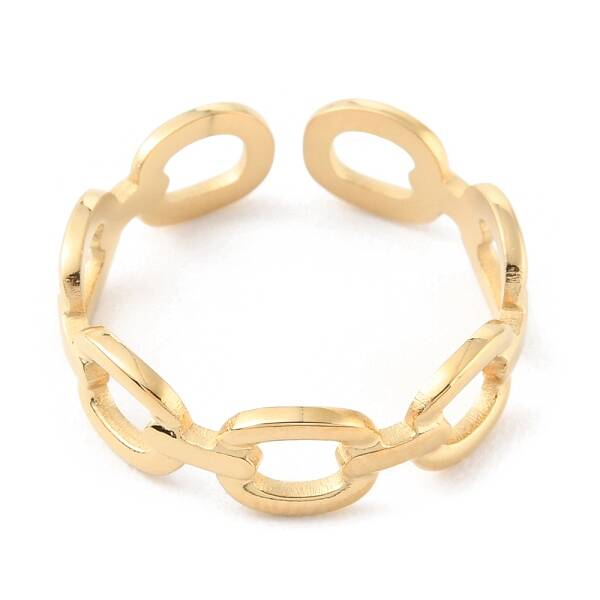 304 Stainless Steel Hollow Oval Open Cuff Rings