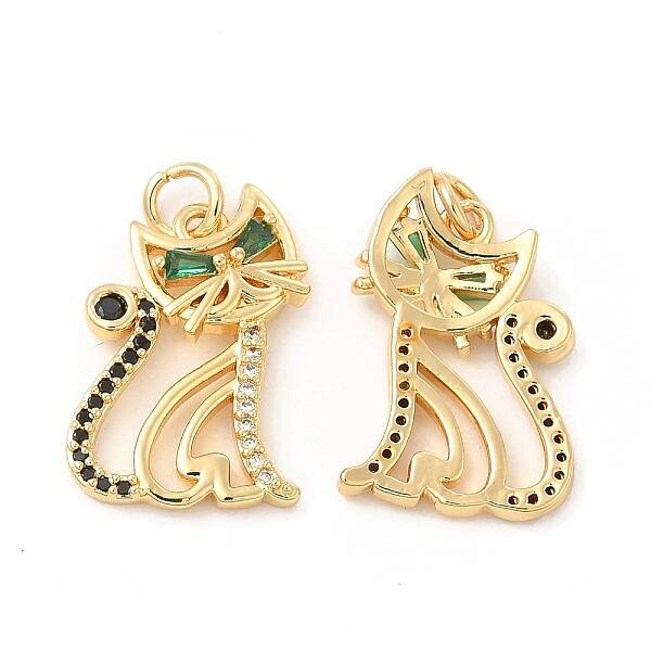 Brass Micro Pave Cubic Zirconia Pendants